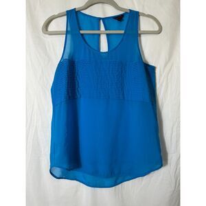 G by Guess Women's Sleeveless Blouse with Horizontal Pleat Detail Size S